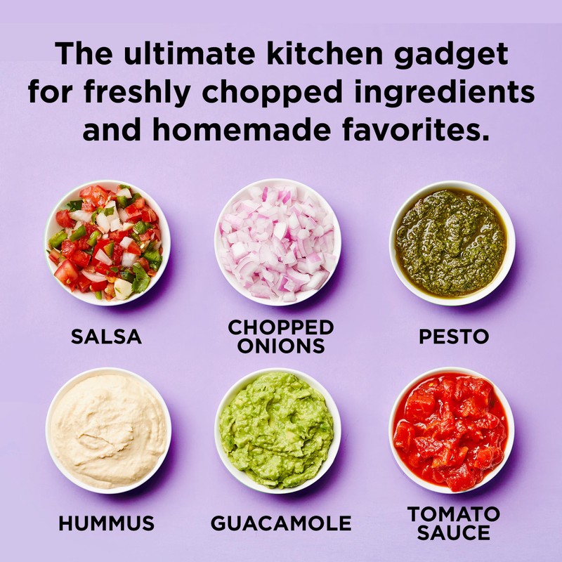Chef’n VeggiChop Manual Hand-Powered Food Chopper and Processor, Chops Vegetables,