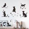 Fujitoya Wall Sticker Cat Black Cat Paw Print Living Room