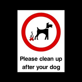 Please clean up after your dog Plastic Sign with double sided fixing tape - Fouling/Dog Area/Clean it up/Security Guard Dogs (MISC62)