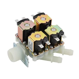 Water Solenoid Valve, DC 12V DN20 G3/4" 1 in 4 Out Plastic Electromagnetic Valve,Normally Closed Inlet Water Solenoid Valve for Automatic Cleaning
