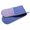 Plain Quilted Cotton Double Oven Glove Kitchen Pot Holder Contrast
