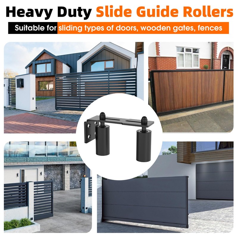 MeBantoo Heavy Duty Sliding Gate Guide Roller Hardware Kit, 4"