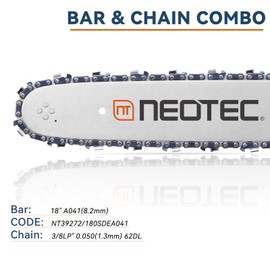 18 inch Replacement Guide Bar 39272 and Saw Chain Combo- 3/8"LP Pitch, .050" Gauge, 62 Drive Links Fits for Poulan Kobalt Echo Ego Greenworks （1Chain1Bar)