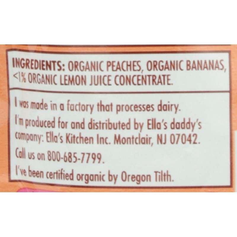 Ella's Kitchen - Stage 1 Baby Food - Peaches &