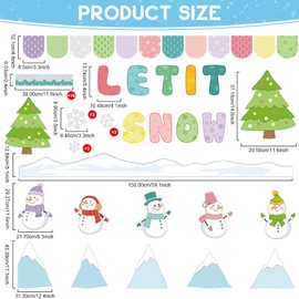 Winter Classroom Bulletin Board Decorations Christmas Tree Winter Theme Classroom Decoration Snowman Snowflake Cutouts Snow Bulletin Board Set for Christmas Holiday School Home Chalkboard Wall Decor