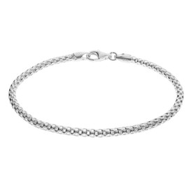 Queenberry Sterling Silver Popcorn Chain Bracelet for European Bead Charms, 8 Inches