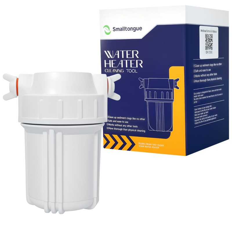 Smalltongue Water Heater Cleaning Tool, Water Heater Descaler, Dissolves Scale