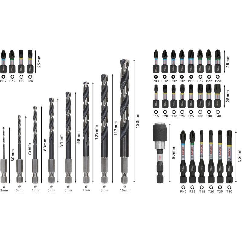 Bosch 35x PRO Impact Metal Set, 35-Piece (for Steel, Cast