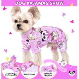 Dog Pajamas Summer Dog Clothes for Small Medium Dogs Boy Girl Pet Pjs Cute Doggie Onesie Breathable Puppy Clothes Soft Stretchy Cat Pet Outfit (Purple, Small)
