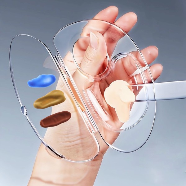180 Degree Hand Makeup Makeup Mixing Palette with Transparent Spatula