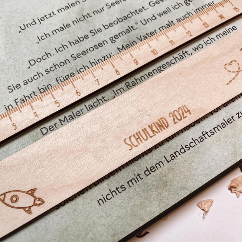Guided Reading Strips,Wooden Reading Tracking Rulers - Measuring Ruler, Text
