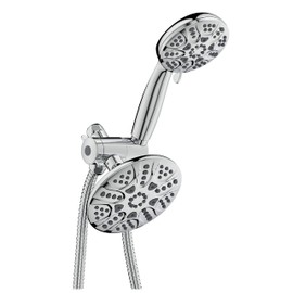 Ana Bath NEWEST High Pressure Anti-Clog 6" Wide 30-Setting Rain Shower with Handheld Shower Head Combo + 5 ft Shower Hose with Brass Connectors (Chrome)