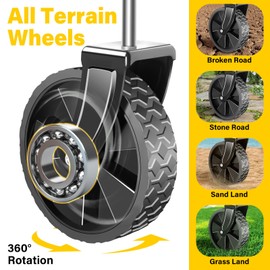 ARTIST'S DREAM Wagons Carts Foldable, Collapsible Wagon with Wheels & Flexible Handle, Utility Wagon Cart for Beach Camping Groceries Sports Garden, Light Black