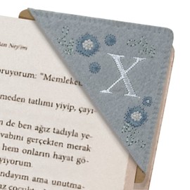 Zuihug Embroidered Corner Bookmark - DIY Custom Bookmarks with 26 Letters Felt Triangle Design - Embroidered and Handcrafted for Your Reading Pleasure (Winter, X)