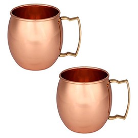 Zap Impex® Pure Copper Moscow Mule Tumbler, Non-Coated, Pure Copper, Ideal for All Blended Chilled Drinks, for Bar or Home, Large Gift Set of 2