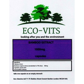 ECO-VITS Bamboo Extract (Silica) (1000MG) 120 CAPS. Biodegradable Packaging. Sealed Pouch