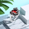 AOBOCO 925 Sterling Silver Rose Heart Cremation Ring Holds Loved