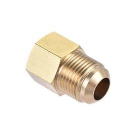 TA-VIGOR Brass Pipe Fitting, 1/2 SAE Flare Male to 3/8 SAE Female Thread, Brass Flare Adapter Tubing Connector for Air, Gas Pipe, Refrigeration, HVAC, 1PCS