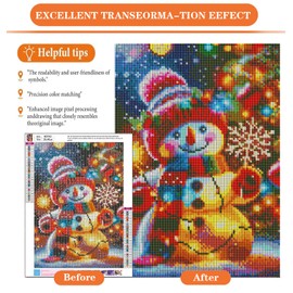 igoodom Diamond Art Kits for Adults, Christmas Diamond Painting Kit, Full Drill Round Christmas Snowman Diamond Art Kits, DIY Gem Art and Crafts for Home Wall Decor Gift 12x16inch