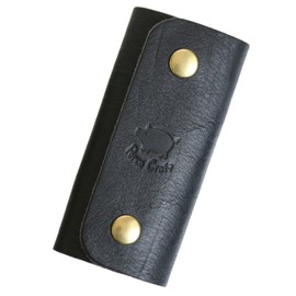 Polcolosso Double Hook Key Case, Original Tochigi Leather, Made in Japan, Genuine Leather, Black