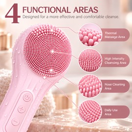 Sonic Facial Cleansing Brush for Daily Face Washing – Rechargeable Waterproof Vibrating Cleanser for Home & Travel Skincare