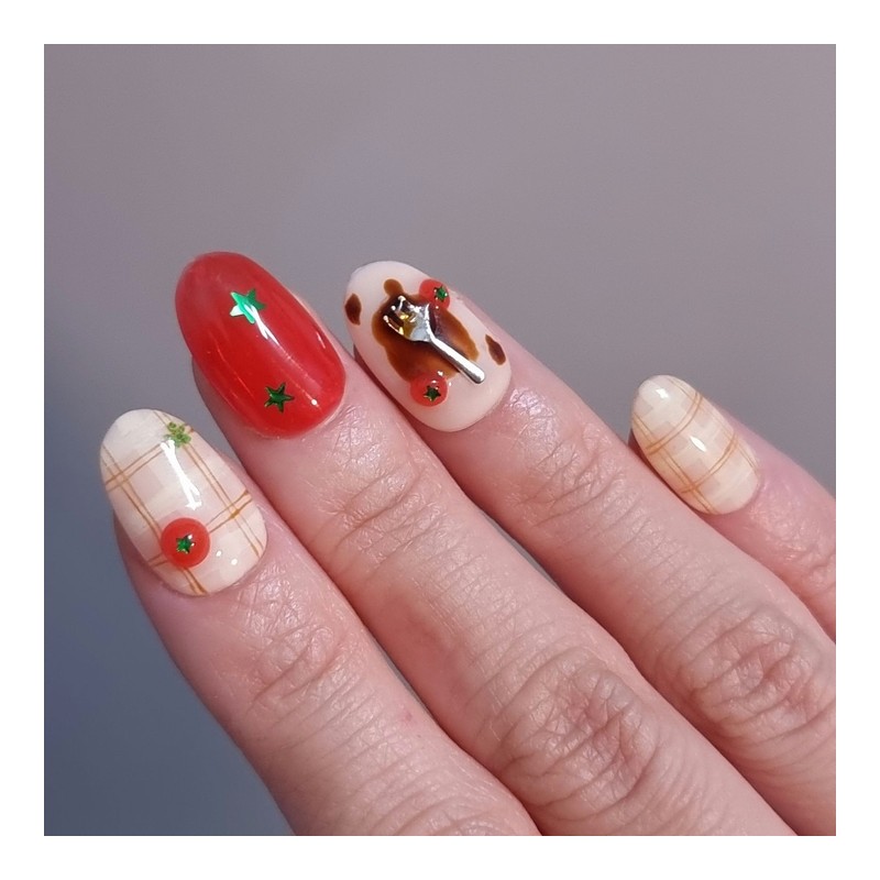 Gom Rice Tomato Handmade Nail Tip Omelet Rice Embo Bear