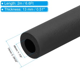 PATIKIL 1-7/8"(48mm) ID x 6.6Ft x 0.51" Pipe Insulation Foam Tube, 1Pcs Pipe Cover Wrap Roll Bar Padding Tubing for Handle Grip HVAC Outdoor Air Conditioner Units