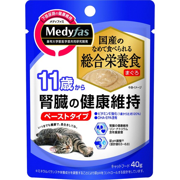 Medifus Wet Cat Food, 11 Years Old, Kidney Health Maintenance Tuna [Comprehensive Nutrition Food/Lower Urinary Tract/pH Control/Domestic] 1.4 oz (40 g) x 12 (Bulk Purchase)