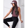 SweatyRocks Women's Sleeveless Workout Top Hooded Activewear Crop Tank Top