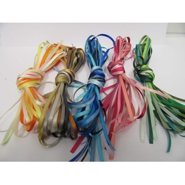 Greens ONLY 10 x 1 metre x 3mm Satin Ribbon Assorted Green Bundle Double Sided 10 metres Thin 3 mm