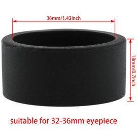 AYLIFU 2PCS 36mm bore Black Binocular Rubber Eyepiece Rubber Eyepiece Shield Eyepiece Cover for a 32-36mm Stereo Microscope(Flat Angle)
