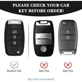 OFFCURVE Funda de Llave para Kia - Protector de TPU Suave Compatible con Rio/Optima/Soul/Sportage/Sorento/Carens, Funda para Llave Inteligente de 4 Botones, Accesorio Automotriz (Morado Plata)