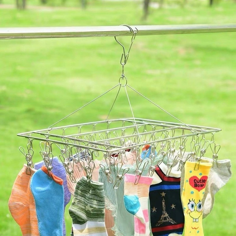 Skroad 2 Pack Stainless Steel Sock Drying Rack with 72