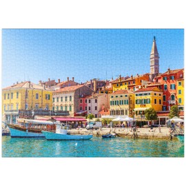 MyPuzzle Colourful Rovinj in Istria with Boats in Harbour, Croatia - Premium 1000 Piece Puzzle - MyPuzzle Special Collection by Puzzle Galaxy