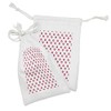 Ambesonne Romantic Fabric Pouch Set of 2, Valentines Day Hearts