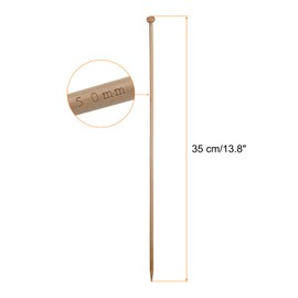 HARFINGTON 5mm Bamboo Knitting Needle Straight Single Pointed 13.8 Inch Long Wooden Sweater Knitting Needles US Size 8 for Yarn Beginners Hand Sock DIY