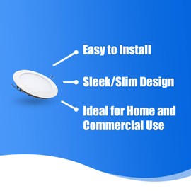 LumeGlow LED Recessed Downlight, Round Ceiling Light, 5W/12W/18W, Colours Warm White/Cool White/Neutral/Daylight (Neutral White, 100mm 5w)