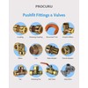 PROCURU 4-Pack 1.25-Inch PushFit End Cap, Push-to-Connect Brass Plumbing Fitting