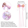 Ymapinc 6Pcs Rainbow Hair Bow Clips, Tulle Flower Hair Tassel