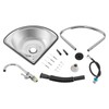 Wall Mount Bathroom Corner Sink,Kitchen Washbasin Single Sink with Faucet