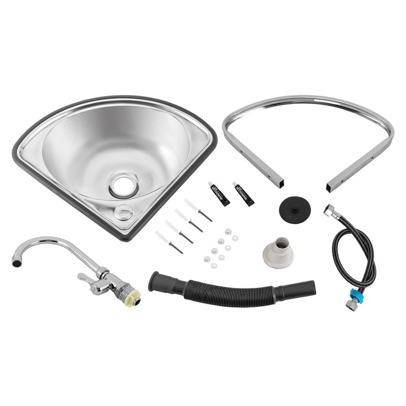 Wall Mount Bathroom Corner Sink,Kitchen Washbasin Single Sink with Faucet