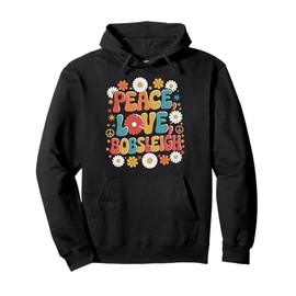 Peace Love Bobsleigh 60s 70s Hippie Retro Bobsledder Pullover Hoodie