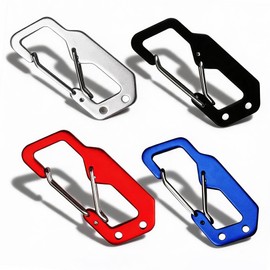 Anti Pickpocket Zipper Lock for Backpacks, 3-Shaped Dual Spring Carabiner Clip with Quick Release to Prevent Theft and Loss for City Commute and Travel Essentials, 4 Pcs Multicolor Aluminum Alloy