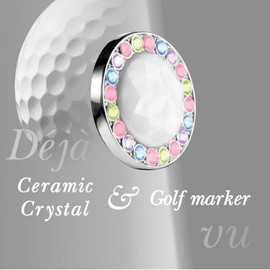 E TRUEE Golf Ball Marker Hat Clip with Ceramic Crystal Ball Marker (20mm Small Size) Gifts Accessories for Golfers
