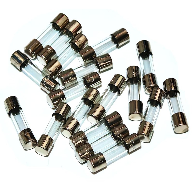 Generic 12A 250V Glass Slow-Blow Fuse, 5x20MM, 20 Packs