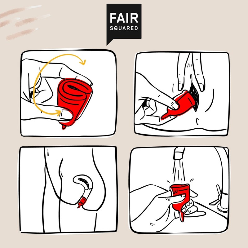 FAIR SQUARED Size M Period Cup Menstruationstasse Menstruationsbecher - Naturreine