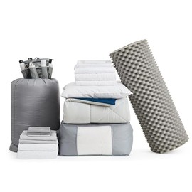 College Dorm Bedding Pack - Twin XL Bed in a Bag - Glacier Gray/Nightfall Navy Color Set
