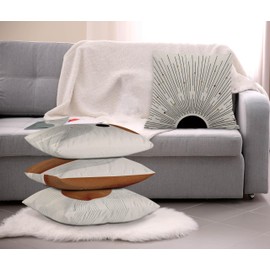 ISANOU Abstract Minimalist Throw PillowCovers,Mid-Century Modern Geometric Sun Pillow Case Decor Set of 4,Bohemian Pillow Decorative for Home Living Room Bedroom Sofa,18x18 Inch