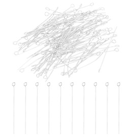 PATIKIL 50mm Open Eye Pins, 400Pcs 23 Gauge Metal Head Pins Needles Eye Pins for Jewelry Making Findings Earring Necklace Bracelet DIY Crafts, Silver Tone