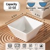 Porcelain Small Serving Bowls Set of 6, 13 Oz Square